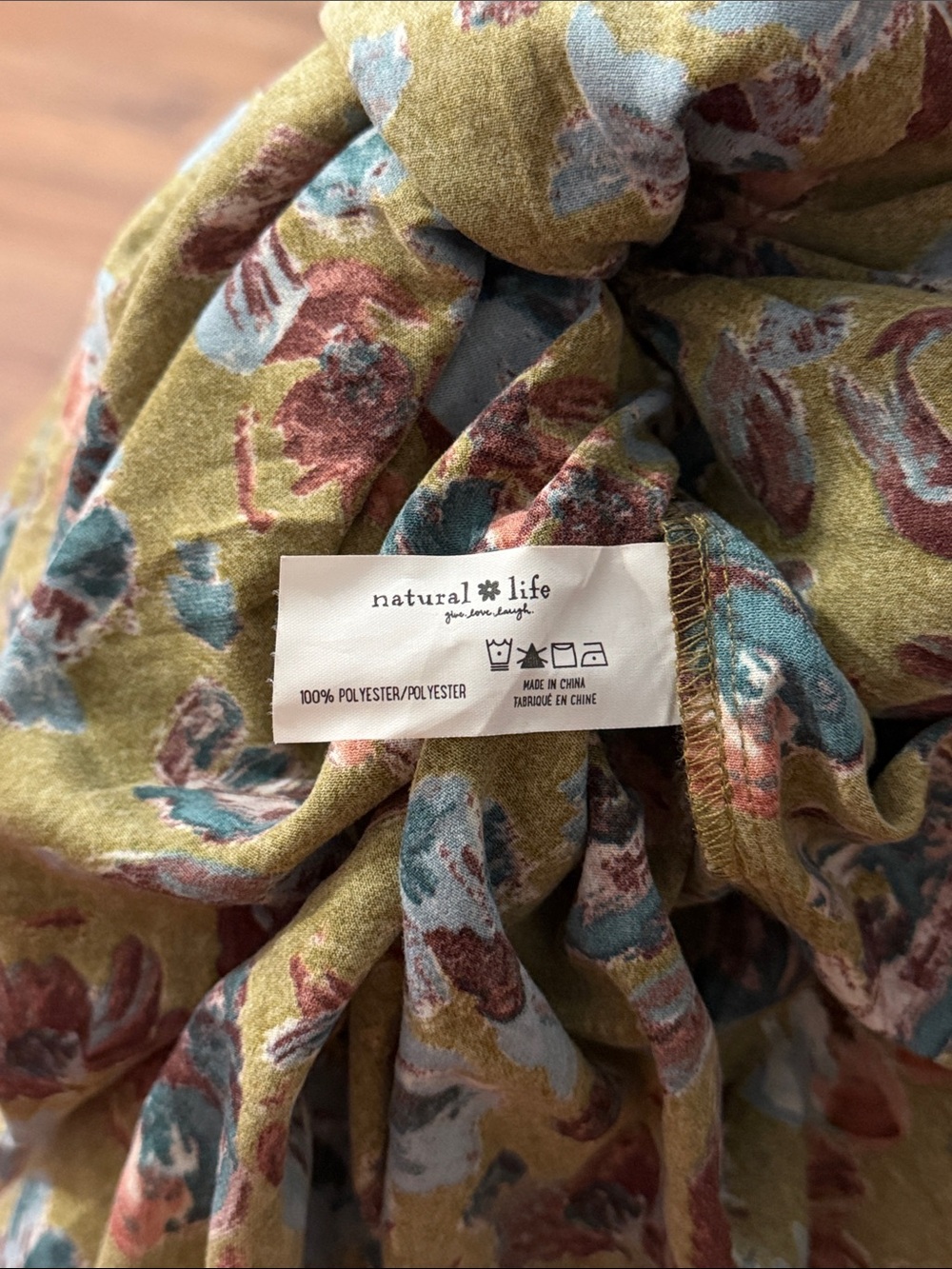 Natural Life Size Large Olivia Smocked Maxi Dress In Olive Floral Vacation Comfy - Picture 6 of 14